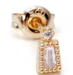 t square white zirconium earrings, view 9 - MRSLM