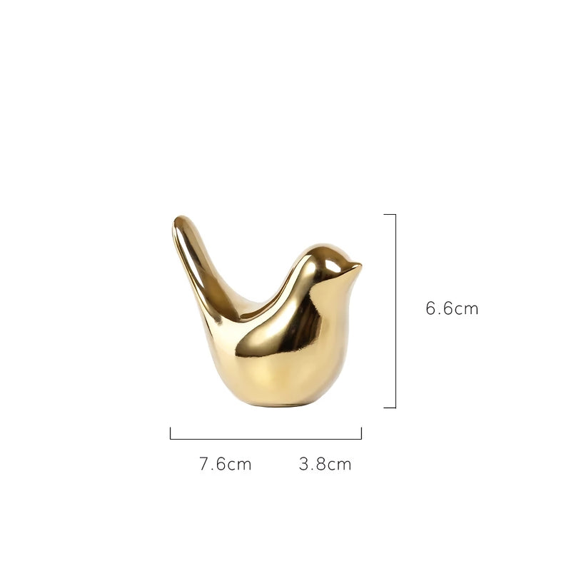 nordic golden ceramic bird decoration, view 5 - MRSLM