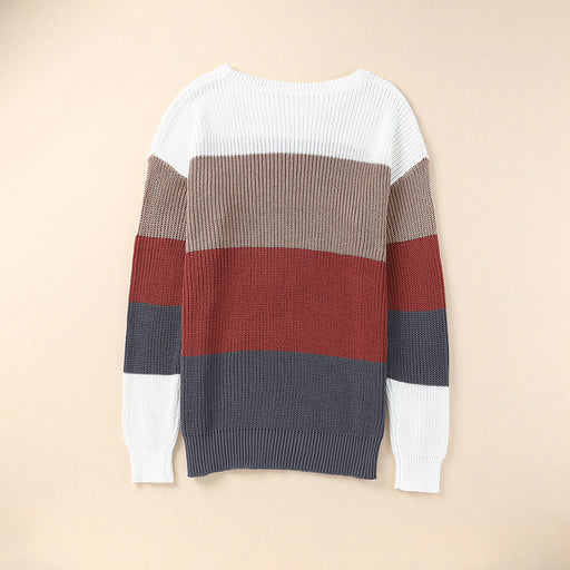 long sleeve contrast color basic top, view 3 - MRSLM