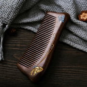 gold sandalwood dense-tooth comb, view 6 - MRSLM