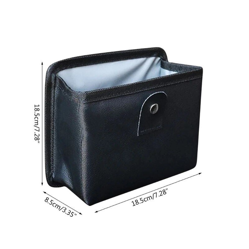 Luxury Leather Car Trash Bag with Organizer