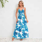 backless floral suspender dress, view 11 - MRSLM
