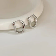 stainless steel geometric hoop earrings, view 9 - MRSLM