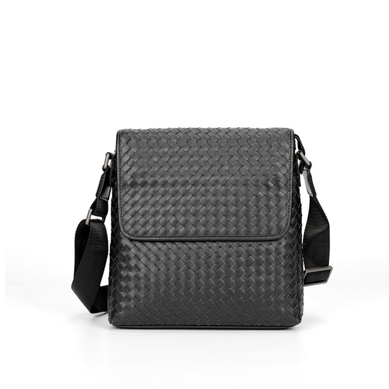 Woven men's casual shoulder bag, view 3 - MRSLM