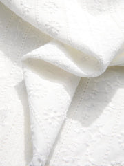 white cotton puff sleeve blouse, view 7 - MRSLM