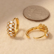 tiny gold leaves hoop earrings, view 8 - MRSLM