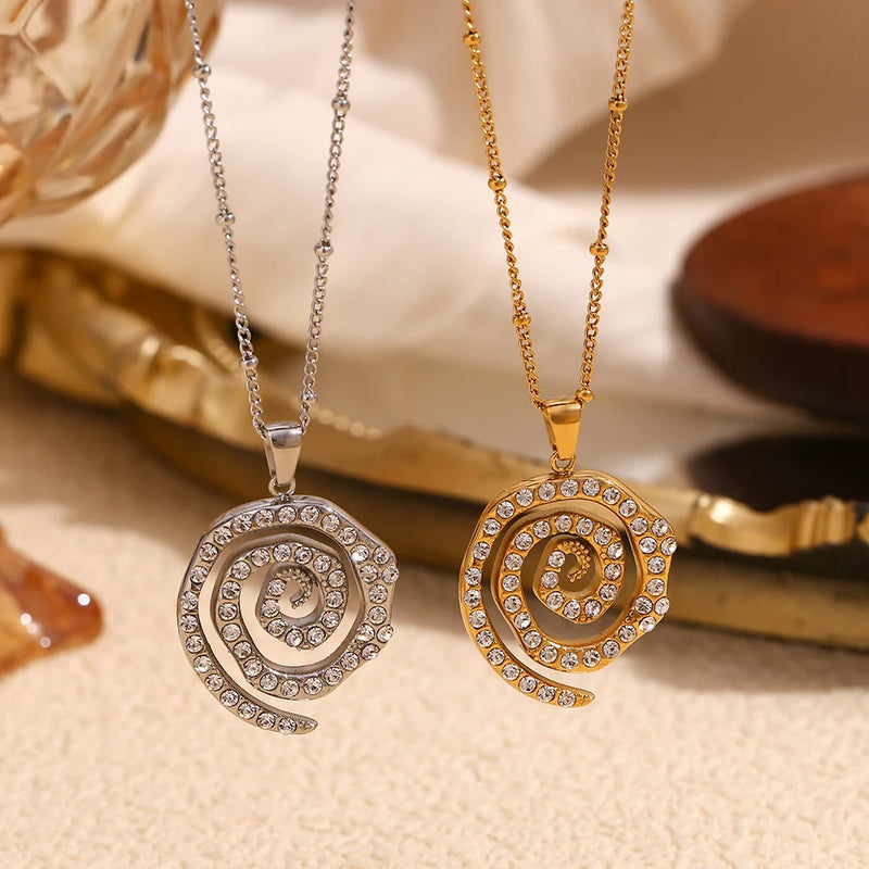 spiral pendant necklace, view 4 - MRSLM