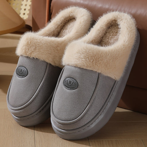 Men's suede plush-lined house slippers - MRSLM