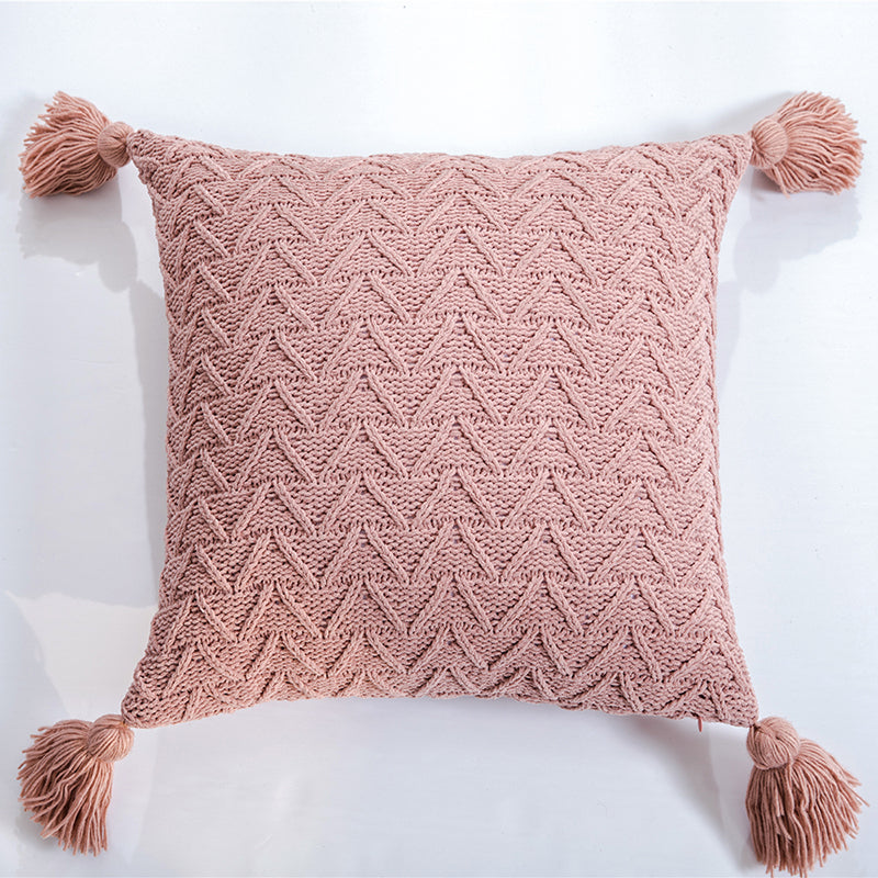 chenille knitted pillow cover, view 5 - MRSLM