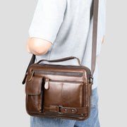men's leather messenger bag, view 10 - MRSLM