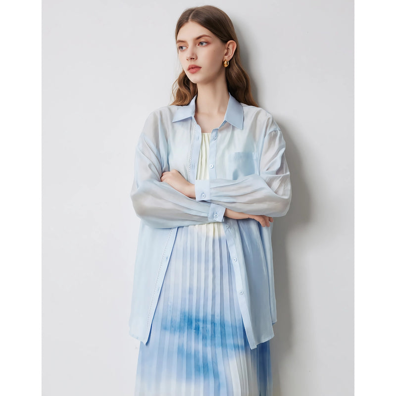 Elegant Women's Turn Down Collar Office Blouse