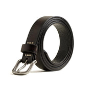 black leather men's belt, view 2 - MRSLM
