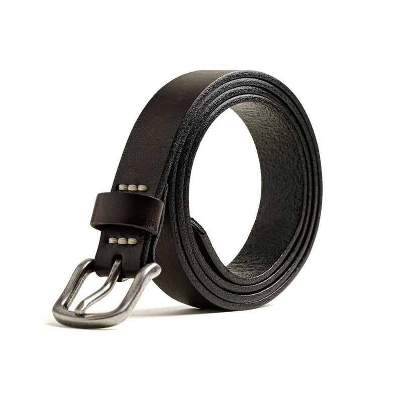 black leather men's belt, view 2 - MRSLM
