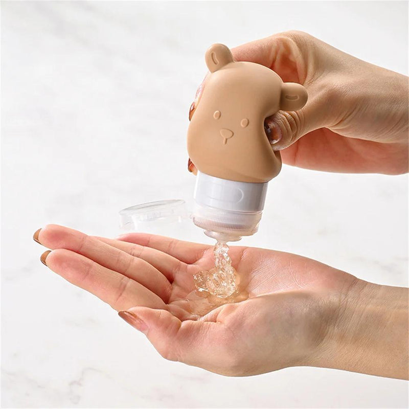 80ml silicone bear travel lotion bottle, view 3 - MRSLM