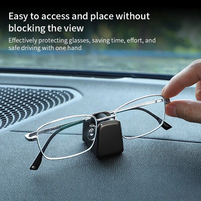leather and zinc alloy car glasses holder, view 7 - MRSLM