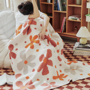 floral knitted knee blanket, view 6 - MRSLM