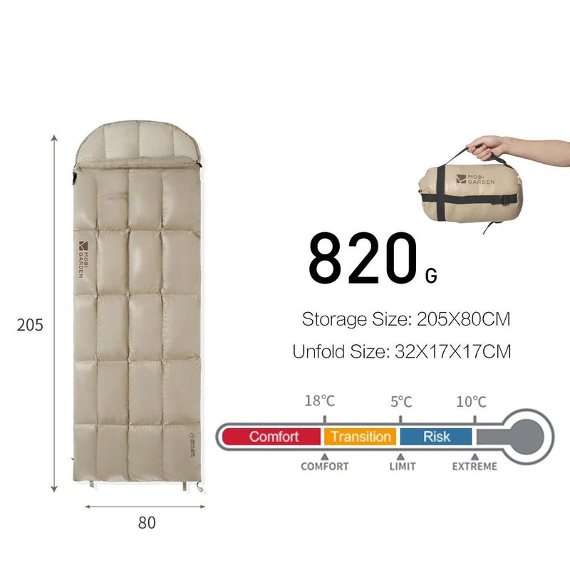 ultra-light down sleeping bag, view 3 - MRSLM