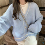 women's gentle loose knit cardigan coat, view 7 - MRSLM