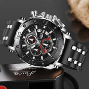 men's sports chronograph silicone watch, view 10 - MRSLM