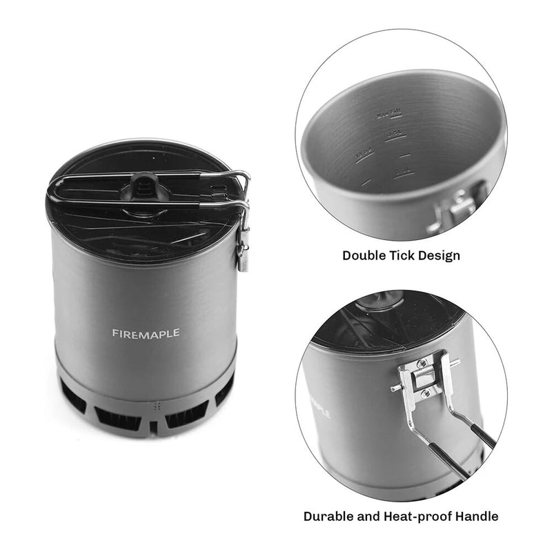 600ml ultralight camping pot with heat exchanger, view 8 - MRSLM