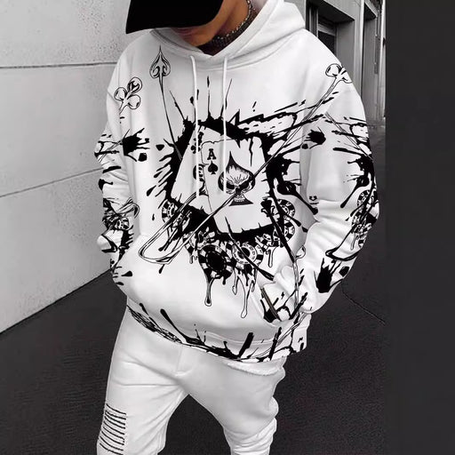 3D playing cards printed hoodie - MRSLM