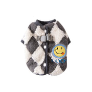 checkered fleece coat for dogs, view 9 - MRSLM