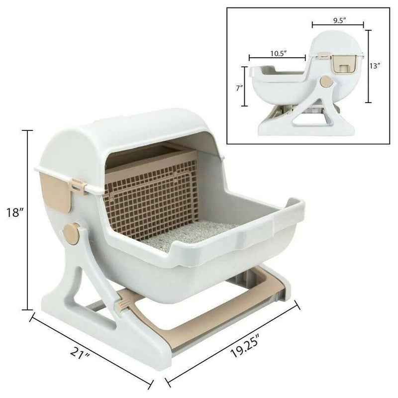 semi-automatic cat litter box, view 5 - MRSLM