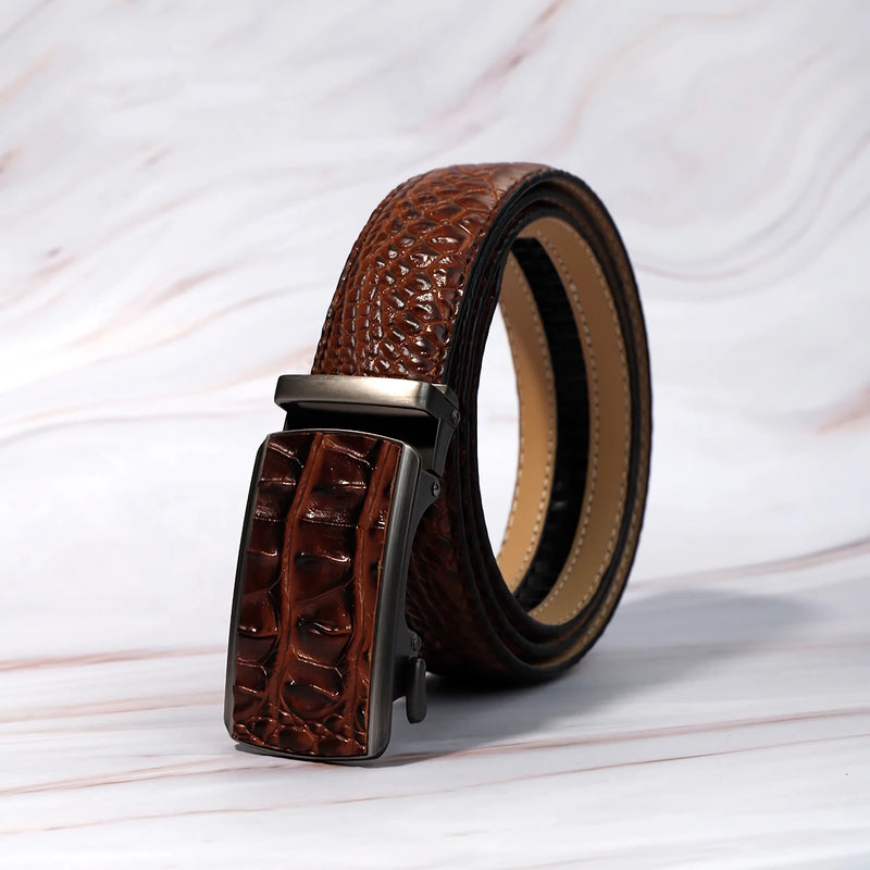 men's crocodile pattern PU belt, view 5 - MRSLM