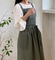 Solid cotton kitchen apron - MRSLM