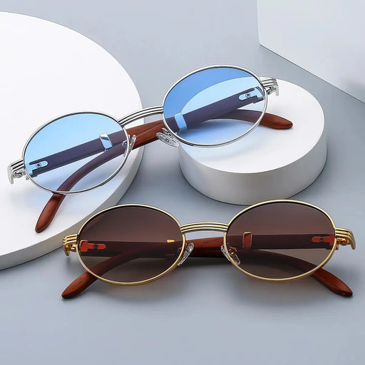 Retro oval gradient lens sunglasses - MRSLM