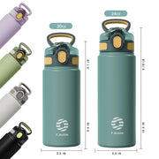 stainless steel thermos bottle with straw, view 12 - MRSLM