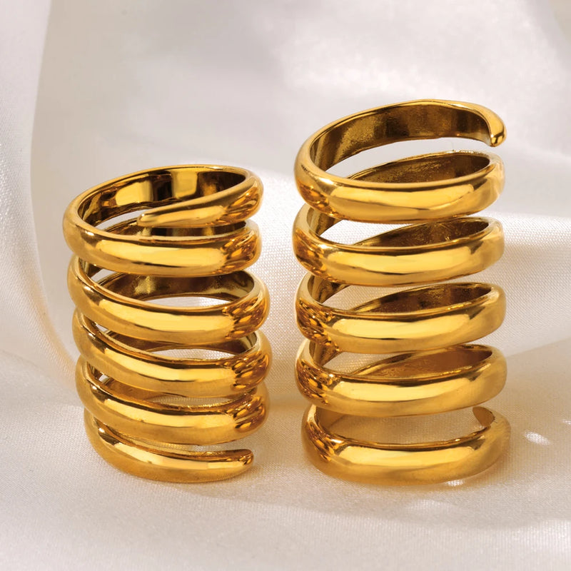 multi-layer twist stainless steel ring, view 9 - MRSLM