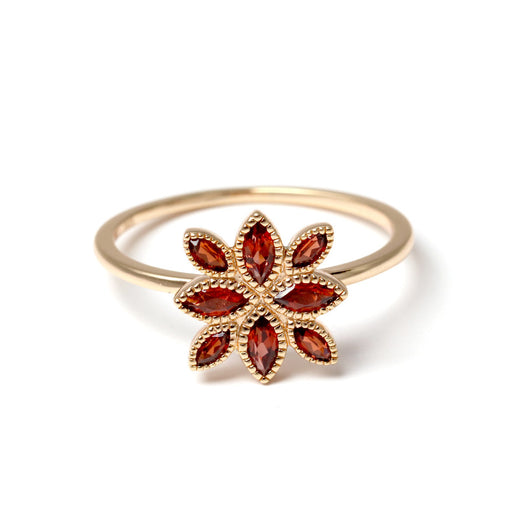 vintage red pomegranate sterling silver ring, view 2 - MRSLM