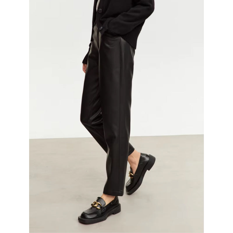 ankle-length pu leather pants, view 6 - MRSLM