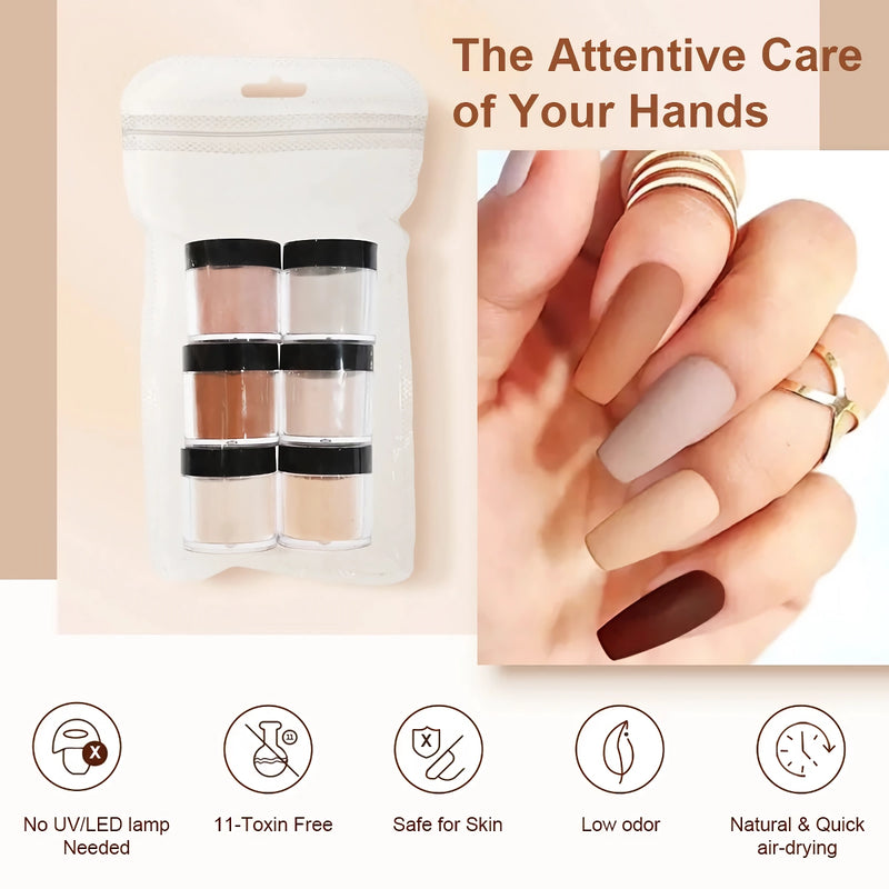 6 jars nude acrylic powder set, view 3 - MRSLM