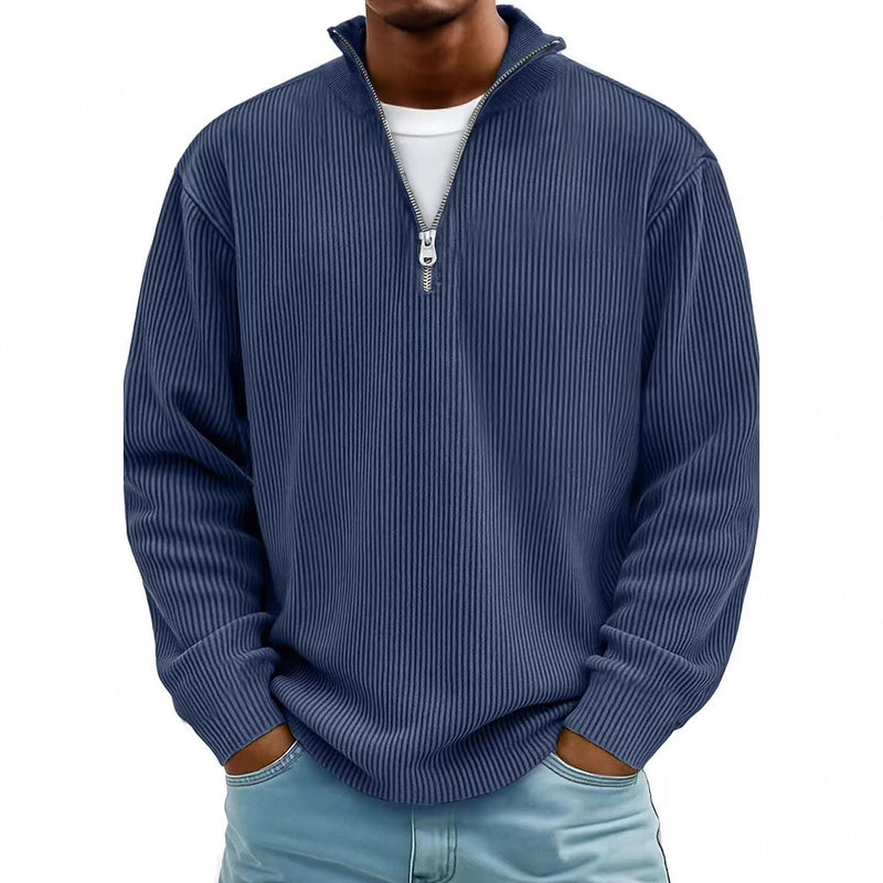 men's corduroy zipper sweatshirt, view 3 - MRSLM