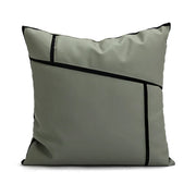patchwork pu leather cushion cover, view 6 - MRSLM