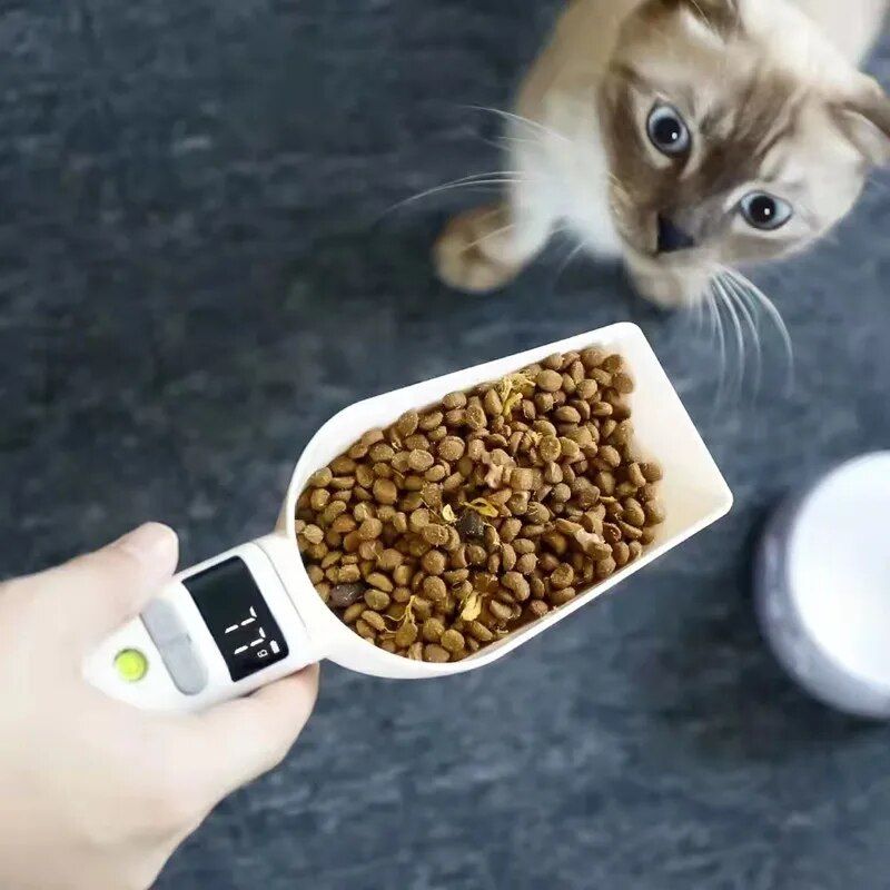 Multi-Function Digital Pet Feeding Spoon & Kitchen Scale – Precision 0.1g to 800g Measurement