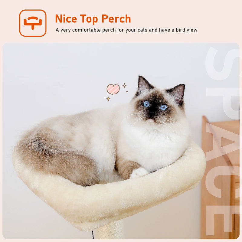 Modern cat tree tower, view 4 - MRSLM