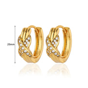 tiny gold leaves hoop earrings, view 4 - MRSLM