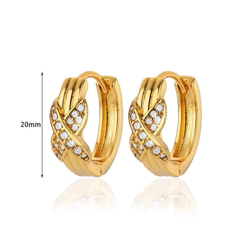 tiny gold leaves hoop earrings, view 4 - MRSLM