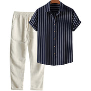 men's printed shirt and trousers set, view 7 - MRSLM