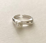 sterling silver geometric gemstone ring, view 3 - MRSLM