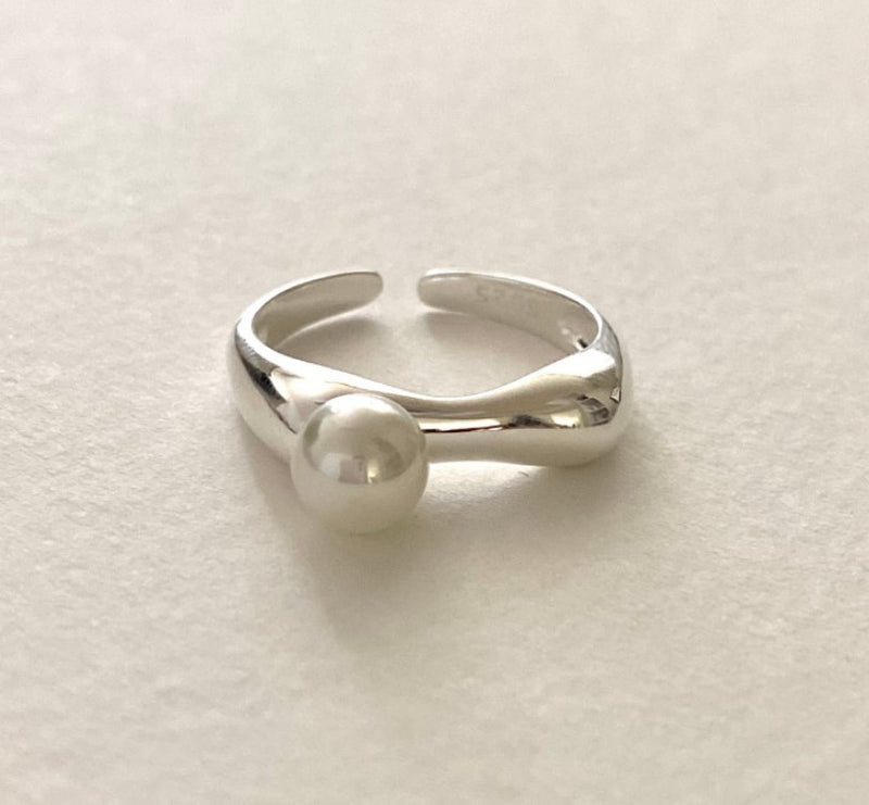 sterling silver geometric gemstone ring, view 3 - MRSLM