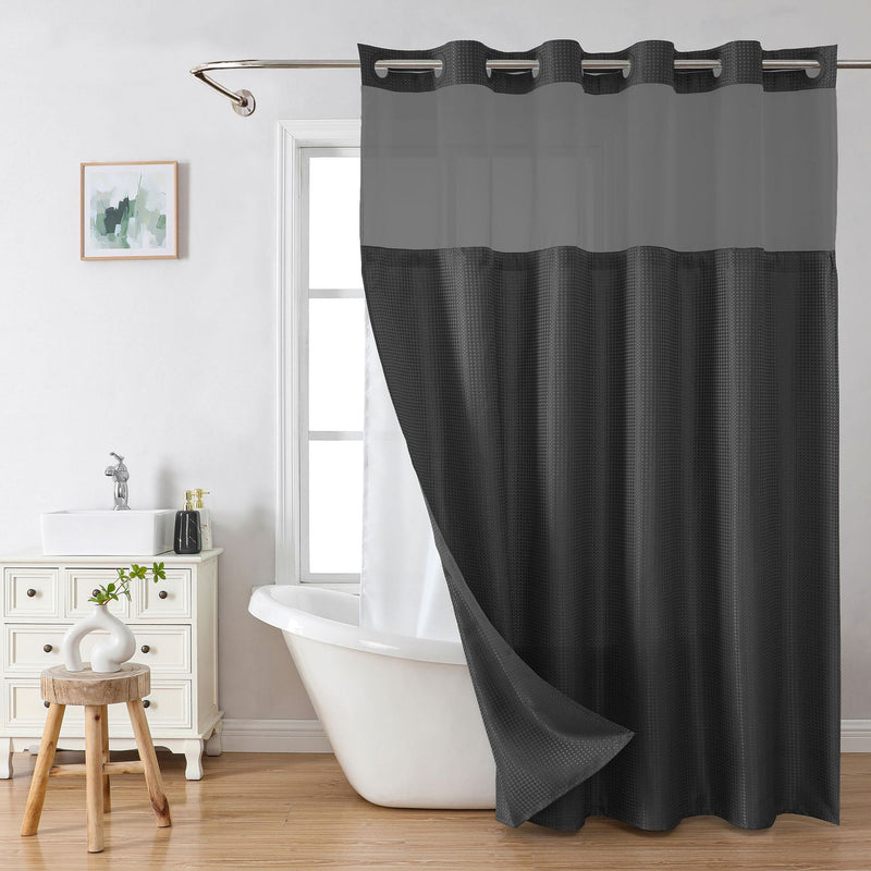 Waterproof double layer shower curtain, view 3 - MRSLM