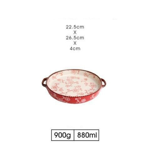 cherry blossom ceramic baking tray, view 6 - MRSLM
