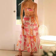 women's v-neck printed dress, view 3 - MRSLM