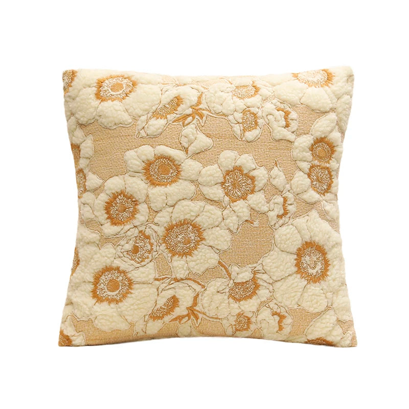floral embroidered cushion cover, view 9 - MRSLM