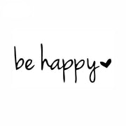 be happy vinyl decal sticker, view 2 - MRSLM