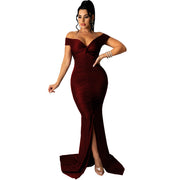 v-neck micro-wrinkle long dress, view 6 - MRSLM